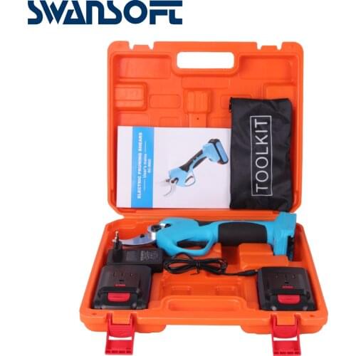 SWANSOFT Cordless Electric Pruning Shears 2 Rechargeable 2Ah Lithium Battery 40MM Efficient Fruit Tree Bonsai Pruning