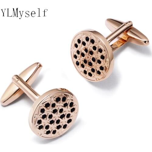 Top quality Crystals cufflinks for Mens Copper metal 5 colors option best gift for man accessories jewelry china wholesale