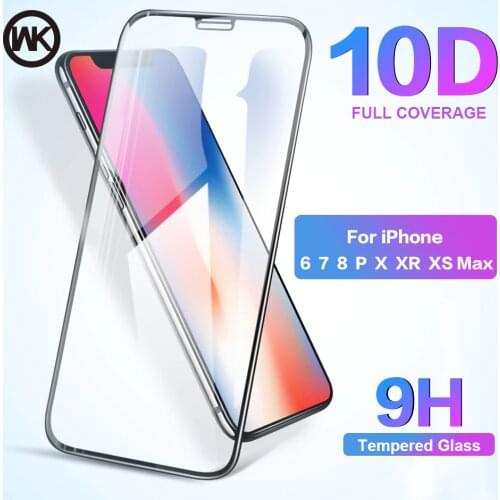 WK 10D 9H Protective Tempered Glass for iPhone X 6 6S 7 8 Plus Screen Protector for iPhone XS Max XR Screen Protector Glass Flim