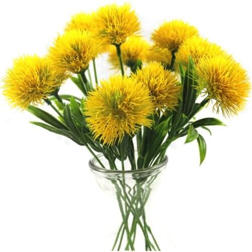 1Pcs Allium Pompon Artificial Flowers Fake Dandelions Round Ball Flower Bouquet For Home Decor Wedding Decoration Accessories