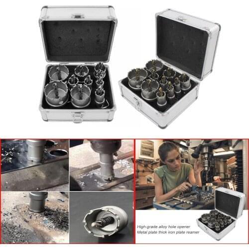 Free Shipping 16-53mm TCT Hole Saw Drill Bit Sets Alloy Carbide Cobalt Cutter Stainless Steel Plate Iron Metal