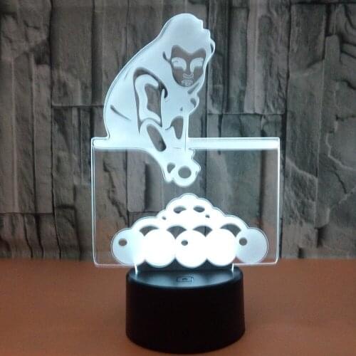 3D LED Night Light Play Billiards with 7 Colors Light for Home Decoration Lamp Amazing Visualization Optical Illusion Awesome