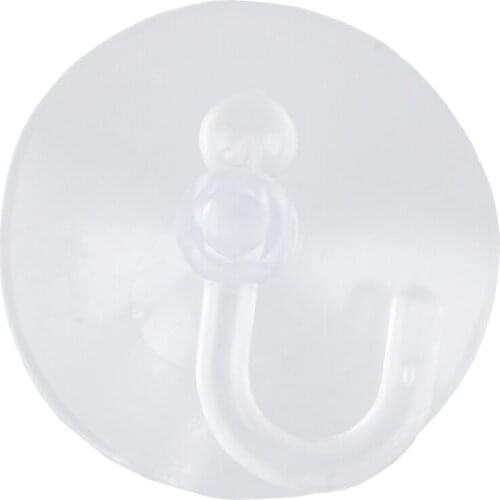 5 Pcs Bathroom Kitchen Glass Clear Suction Cup Hook Wall Hangers