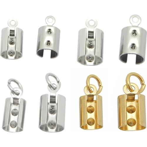 50pcs/lot Hole Size 2.4mm/3.5mm/4.5mm/6mm Stainless Steel Clasps with Circle Connectors Fit Bracelet Necklace Jewelry Making