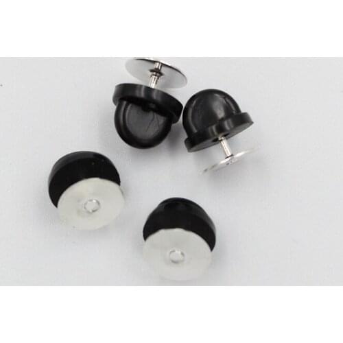 50pcs brooch settings Pin Black Butterfly Rubber Pin Clutch Keepers Silver Tie Tacks Blank Pins for DIY Brooch Jewelry Findings