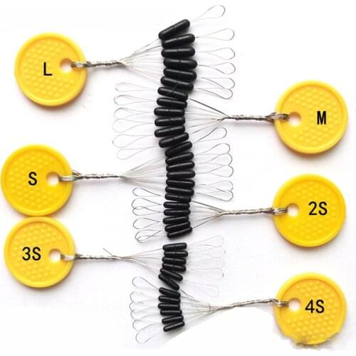 60pcs High Quality Rubber Space Beans For Sea Carp Fly Fishing Black Rubber Oval Stopper Cylindrical Fishing Bobber Float