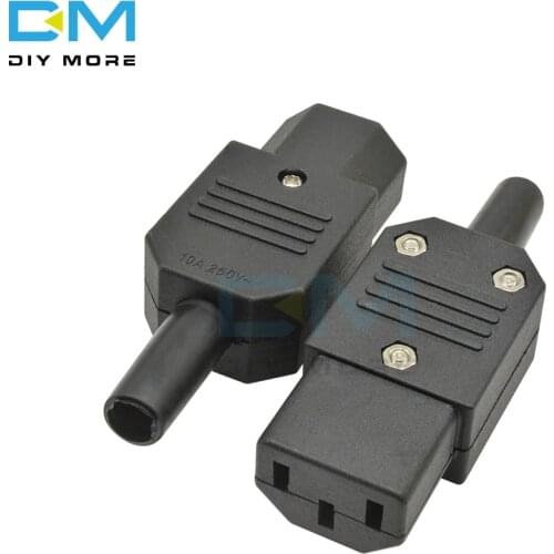 AC-013A AC 250V 10A Female Power Iron Core Adapter 3 Terminals IEC320 C13 AC Power Connector 3 Pins