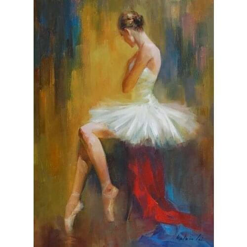 Frameless Canvas Painting Ballet Dancer Impressionist Artwork Women Dancer Oil Painting Home Decor At Gifts Wall Arts