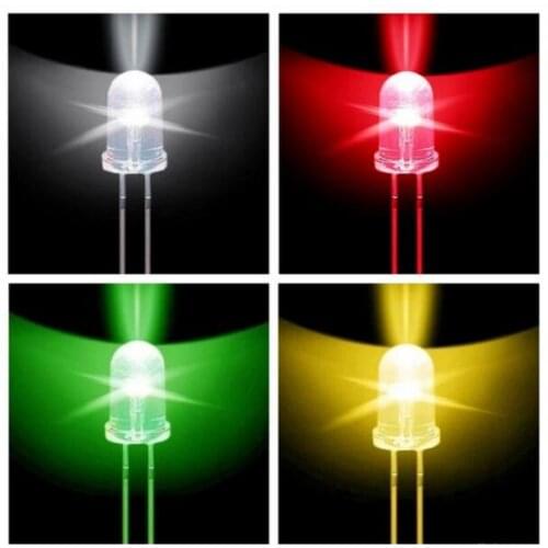 Free shipping 1000pcs 5mm led white/blue/red/yellow/green/pink light bulbs / 5MM White Colour LED emitting diode F5mm White LED