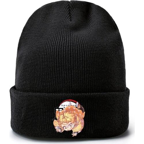 Demon Slayer: Kimetsu no Yaiba Cartoon hat men women Knit Cap Knitted Hat Skullies Warm Winter Unisex Ski Hip Hop Hat