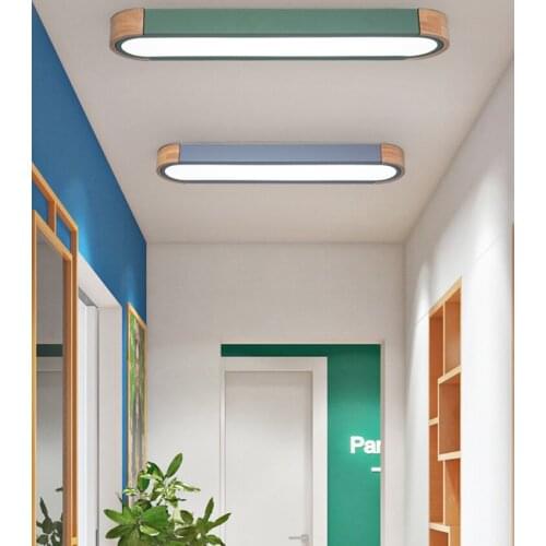 Nordic Wood LED Ceiling Lights Modern Chandelier For Bedroom Living Room Kitchen Dining Room Corridor Balcony Lamps Gray Green