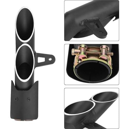 Dual Outlet Motorcycle Exhaust Muffler Tail Pipe Slip On 51mm Universal