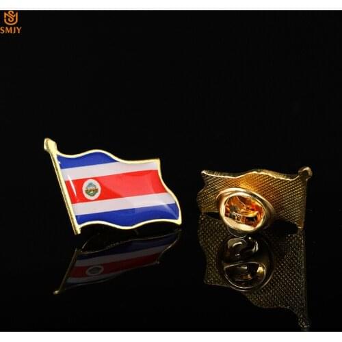 Costa Rica Flag National Banner Metal Enamel Pin Tie Suit Lapel Pin Patriot Decoration Brooch Badge Pin Souvenir