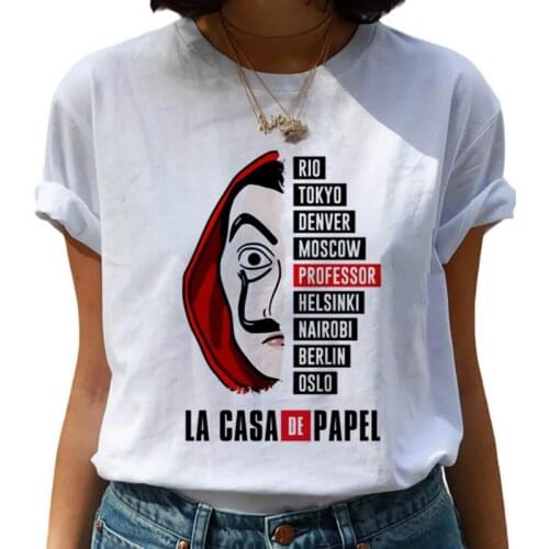 New Money Heist Harajuku T Shirts Women La Casa De Papel Hip Hop T-shirts Fashion House of Paper Tshirt Fashion Top Tees Female