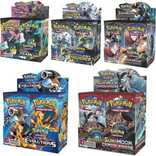 324pcs Pokémon English Card TCG: Sun & Moon Pocket Monsters Pokemon Kids Card Game Battle Card Baby English Card 36 Card Games