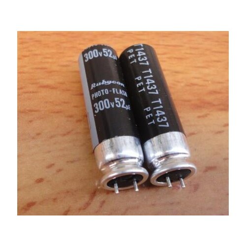 Low esr 300v 52uf photo flash capacitor 8*28mm