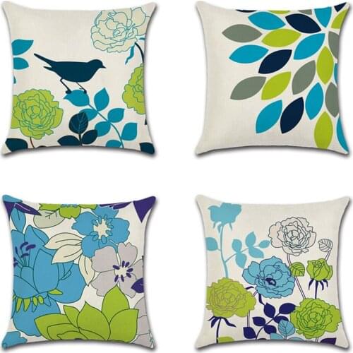 Lovely Bird Cushion Cover Classical hand-painted flowers and birds Pillow Covers Decorative for Sofa Car Bed Living Room Decor