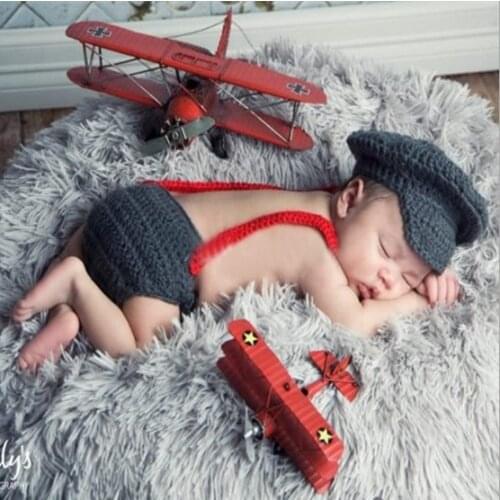 Cute Baby Knitting Set Newborn Handmade Knitted Photography Clothing Soft High Quality Infant Costume Holiday Gifts