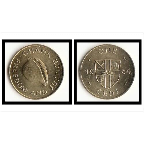 GHANA 1 CEDI Coin 1984 KM#25 Original coin Collection World Africa Genuine Real Coins Money Gift mint