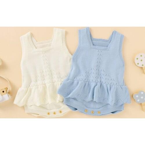 0-18M Baby Knitting Rompers Infant Girl Boy Sleeveless Romper Jumpsuit 2021 Spring Newborn Baby Boys Girls Clothes Cute Outfit