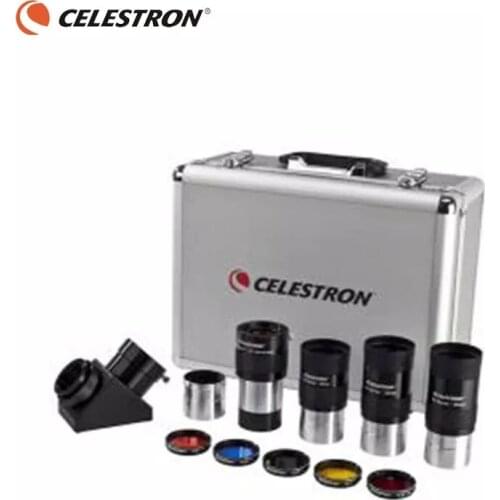 Celestron 1.25” Telescope Eyepiece Filter Accessory Kit Barlow Lens Colored Filters Moon Filter with Carry Case