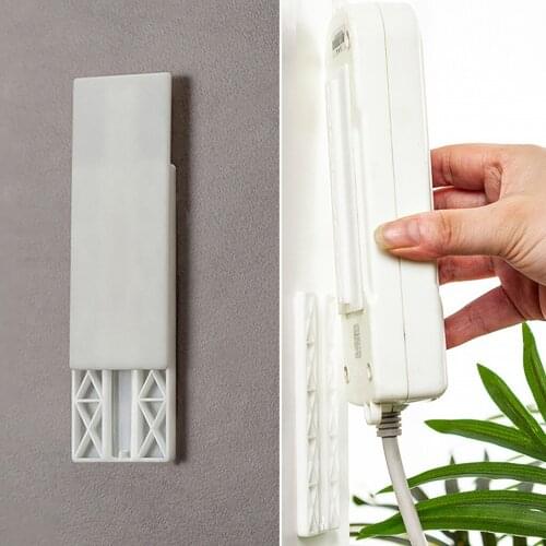 Wall Mounted Sticker Holder Socket Punch-Free Plug Fixer Self-Adhesive Socket Fixer Cable Wire Organizer For Home Organization