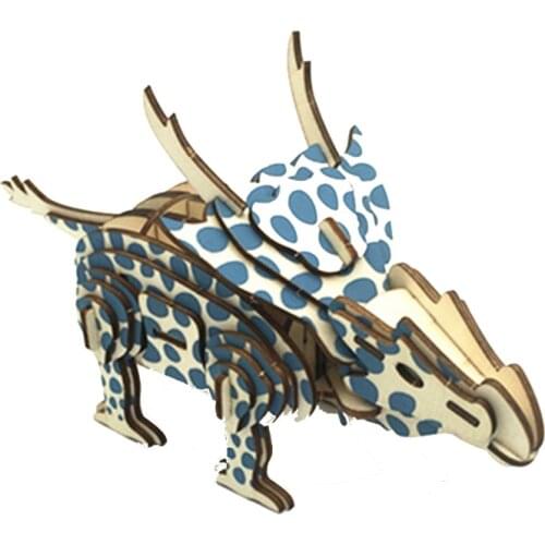 P114 Children 3D Puzzle Wooden Toys wood dinosaur 1 3D Wooden Games Brain Puzzle Teaser Creative Childrens Toys DIY gift