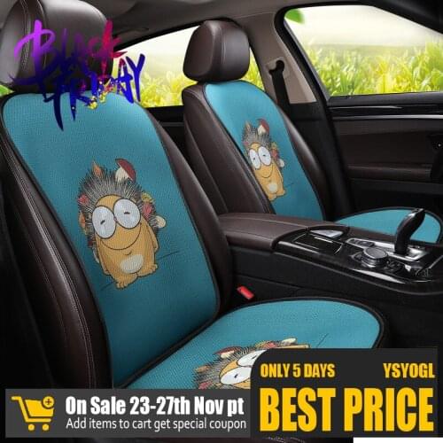 Car Seat Cushion Summer Cool Cushion Cartoon Style Car Cushion Four Seasons Car Seat Cover General Ice Silk Three-piece Cushion