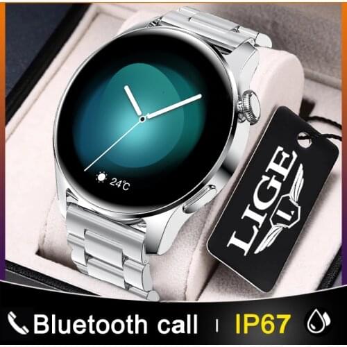 LIGE 2021 New Men Smart Watch Bluetooth Call Music Control Sport Fitness Mens Watch Heart Rate Smartwatch Women for Android IOS