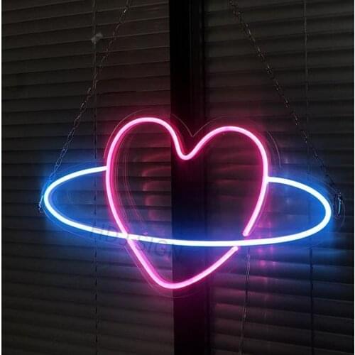 HDJSign led neon sign Heart ball for room phrase Transparen acrylic flex warm light Custom home wall hanging decor