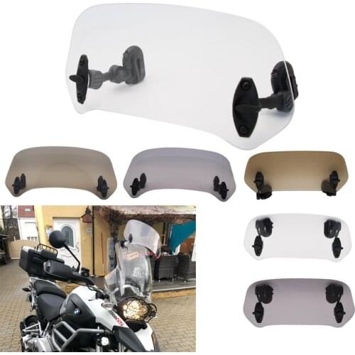 Universal Motorcycle Risen Clip On Windscreen Windshield Extension Spoiler Air Deflector For BMW R1200GS XADV Tmax Scooter