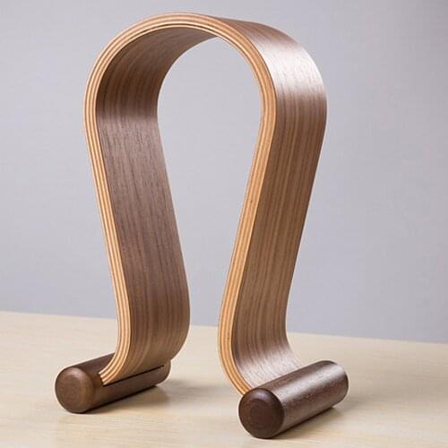 Headset Hanger Wooden Walnut Wood Headphone Gaming Headset Display Stand Holder Black Walnut/White Birch