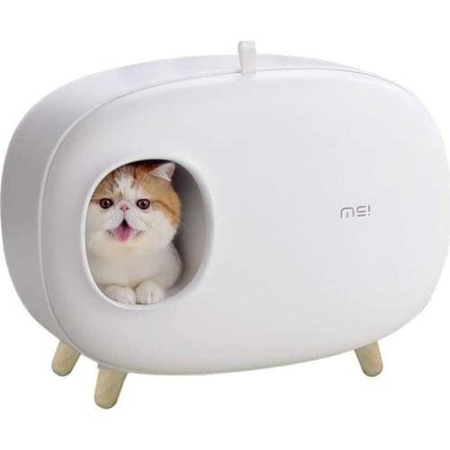 Cat Litter Box Semi-Closed Design Luxury Big Smart Cat Litter Bedpans Sand Toilet Training Kit Splash-Proof Cats Toilet Tray