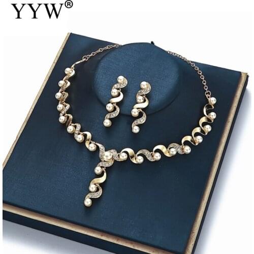 Spiral Jewelry Set For Women Pearl Necklace Bridal Dubai Ethiopian Jewellery Sets Braided Women Pulseira Masculina