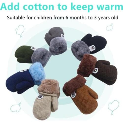 Winter Knitted Gloves Warm Rope Stretch Knit Full Finger Mittens Gloves For Kids Thicken Boys Girls Toddler Crochet Luvas