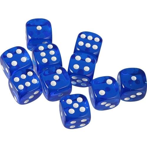 10pcs Acrylic 6 Sided Dices D6 Dice for D&D TRPG Party Board Game Toys
