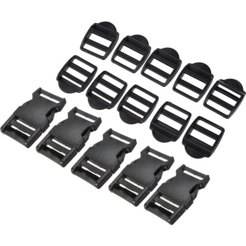 10 Pcs Plastic Replaceable Luggage Bag Side Buckles for 1 Inch Width & 10Pcs Plastic Buckles Clips Strap Clasp 25mm