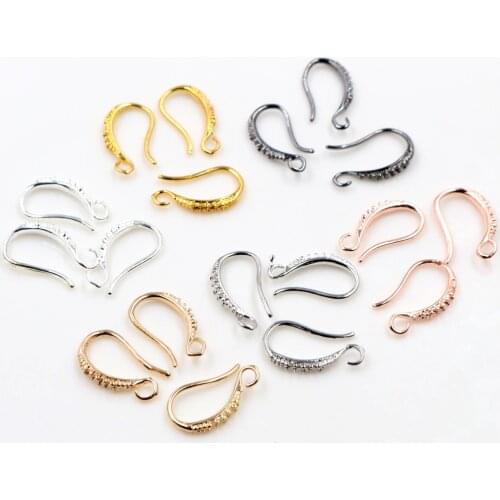 17x10mm 20pcs Silver Gold Rhodium Plated Earring Findings Earrings Clasps Hooks Fittings DIY Jewelry Making Accessories Earwire
