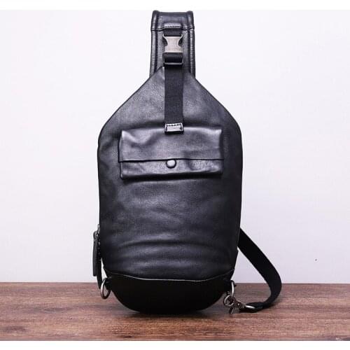 2020 New Fashion Leather Chest Bag Mens Fashion Trend First Layer Full Grain Outdoor Sports Shoulder/Crossbody Bag