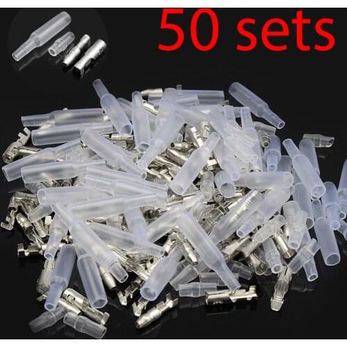 4.0 bullet terminal car electrical wire connector diameter 4mm pin set 50sets=200pcs Female + Male + Case