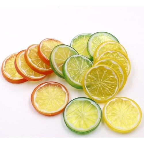 5cm Artificial Fruit Simulation Lemons Slices Christmas Fruits Ornament Kitchen Wedding Fake Lemon Decoration Supplies SN720