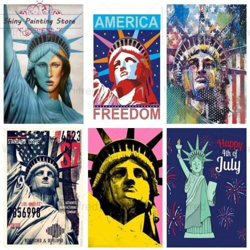 5D DIY Diamond Painting Statue of Liberty Abstract Picture Full Square Round Diamond Mosaic Cross Stitch Kit Diamond Embroidery