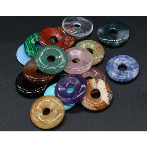 Natural Stone Agates Bead Big Hole Amethysts Malachite Loose Beads for Charms DIY Necklace Jewelry Making Accessories 25x25mm