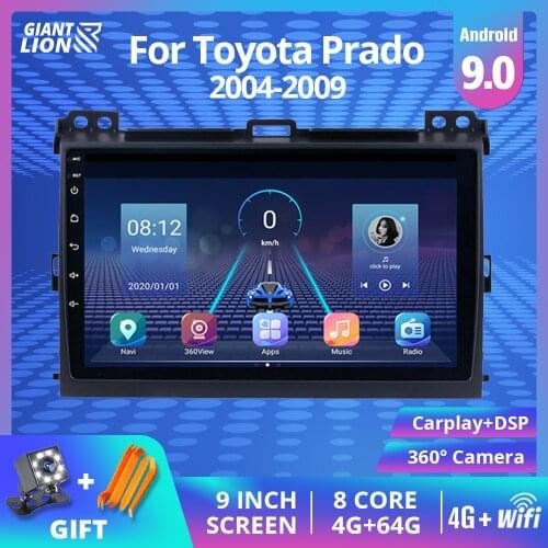 9inch 2.5D 2DIN Android 9.0 Car Radio For Toyota Prado 120 2004-2009 Car Multimedia Video Player Car Autoradio Navigation GPS