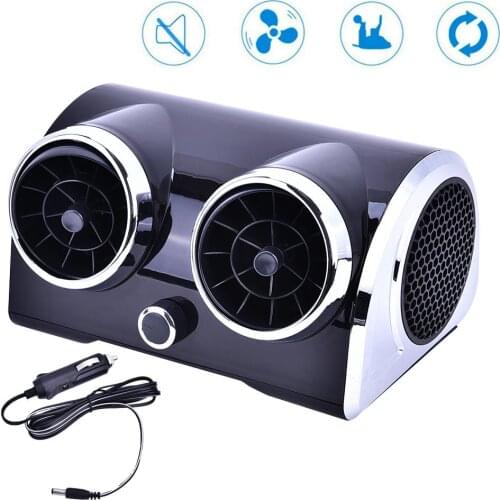 12V 24V AC DC Bladeless Electric Car Cooling Fan Dual-purpose Brushless Motor Car Fan Low Noise Portable Desktop Cooler for Vehi