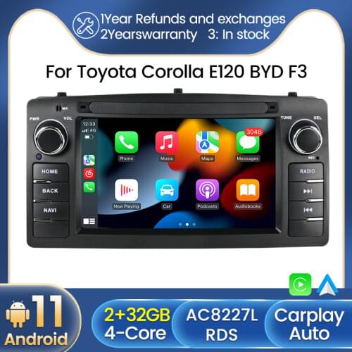 4G Lte DSP Carplay 2Din Android 10 Car Radio For Toyota Corolla E120 BYD F3 Stereo Receiver GPS Navigation Auto Audio Avd Player