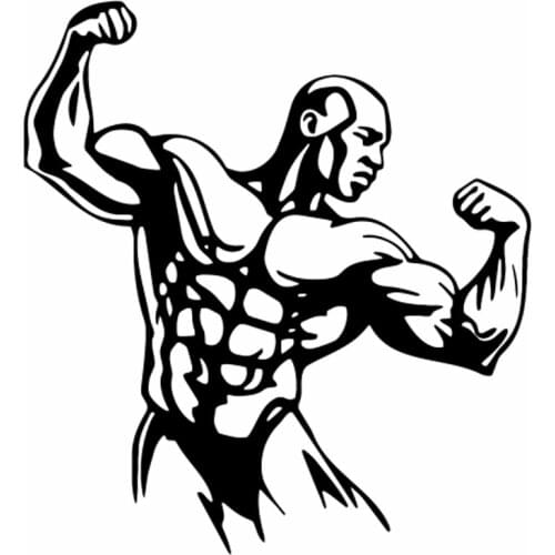 Black/Silver Muscle movement Car Sticker bodybuilding Waterproof Removable Car Door Rear window CL462