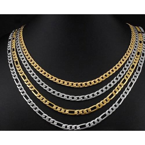 CXQNEWA Stainless Steel Men 4/6/8/10MM Fasion Silver Plated Chain Necklace No Fade No Allergy Cuban Chain Male Hip Jewelry