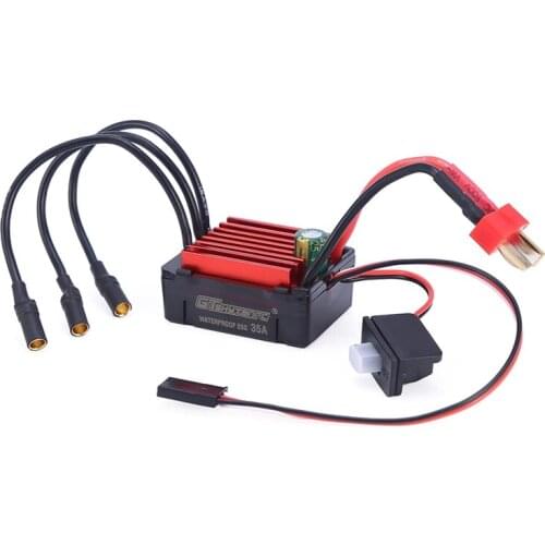 GTSKYTENRC Waterproof 35A ESC Electric Speed Controller for RC 1/16 1/14 RC Car 2838 2845 Brushless Motor
