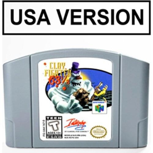 Clay Fighter - Sculptors Cut For 64 Bit Game Cartridge USA Version NTSC Format